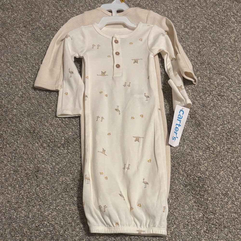 Carter's Beige Baby Sleep Gown with Animal Prints
